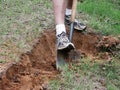 A detail of a man digging Royalty Free Stock Photo