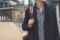 Detail of a man posing in the city streets Royalty Free Stock Photo