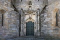 Detail of the Manueline Style main entrance of the Guarda Cathedral Se da Guarda Royalty Free Stock Photo