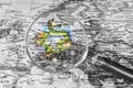 The detail of the Map of Germany Royalty Free Stock Photo