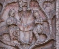 Detail of marble carvings on the Baptistery, Parma