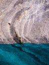 Detail of the marble cathedral in lake General Carrera with blue water, Patagonia of Chile. Carretera Austral Royalty Free Stock Photo