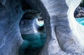 Detail of the marble caves in the Lago Buenos Aires are a great attraction for tourists in Argentinia Royalty Free Stock Photo