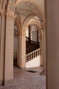 Detail of the marble stairs of the hall of Palazzo Anguizzola di Grazzano, Piacenza, Italy Royalty Free Stock Photo