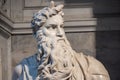 Detail of the Marble statue of Moses sculpted by Michaelangelo located in San Pietro in Vincoli church, Rome, Italy Royalty Free Stock Photo