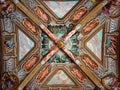 Detail of the marvelous Renaissance frescoes on the ceiling of t Royalty Free Stock Photo