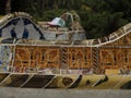 detail of masaic of barcelona park guell spain gaudi masterpiece Royalty Free Stock Photo