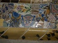 detail of masaic of barcelona park guell spain gaudi masterpiece Royalty Free Stock Photo