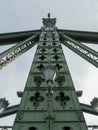 Detail of a mast on Liberty bridge in Budapest