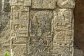 Detail of the Maya inscriptions of the Temple of the Jaguar #2 Royalty Free Stock Photo