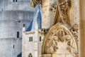 Detail of the medieval castle of Chateaudun town Royalty Free Stock Photo