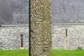 Detail of a medieval Celtic cross, Clonmacnoise, Ireland Royalty Free Stock Photo