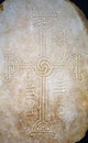 Detail of a medieval Celtic cross, Clonmacnoise, Ireland Royalty Free Stock Photo