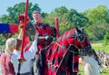 Medieval Knight on horseback. Jousting event