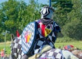 Medieval Knight on horseback. Jousting event