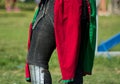 Detail of medieval Knight`s costume.