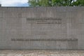 Detail of memorial monument at the Bergen-Belsen memorial