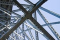 Detail of the metallic structure of the famous Oporto iron bridge over the Douro river Portugal - Europe Royalty Free Stock Photo
