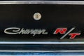 Detail of a mid-size car Dodge Charger R/T. Close-up. Royalty Free Stock Photo