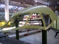 Detail of the military aircraft SU fighter fuselage Assembly in the aircraft factory