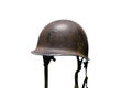 Military helmet of the second world war type M2 on white background