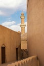 Detail of the minaret of the Nizwa Mosque seen from inside the Nizwa Fort Royalty Free Stock Photo