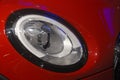 Red Mini cooper headlight