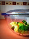 Mixed vegetables steam cooked in a bowl Royalty Free Stock Photo