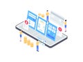 Detail Mobile Payment Isometric Illustration. Suitable for Mobile App, Website, Banner, Diagrams, Infographics, and Other Graphic