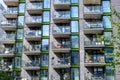 Detail of a modern apartment building with many balconies Royalty Free Stock Photo