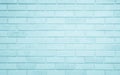 Detail of modern blue brick wall background photo. Blue light brick wall texture background for stone tile block painted in white Royalty Free Stock Photo