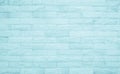Detail of modern blue brick wall background photo. Blue light brick wall texture background for stone tile block painted in white Royalty Free Stock Photo