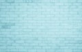 Detail of modern blue brick wall background photo. Blue light brick wall texture background for stone tile block painted in white Royalty Free Stock Photo