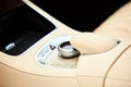 Detail of modern car interior, gear stick Royalty Free Stock Photo