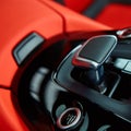 Detail of modern car interior, gear stick Royalty Free Stock Photo