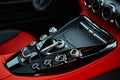 Detail of modern car interior, gear stick Royalty Free Stock Photo