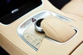 Detail of modern car interior, gear stick Royalty Free Stock Photo