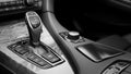 Detail of modern car interior gear stick automatic transmission Royalty Free Stock Photo