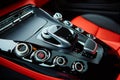 Detail of modern car interior, gear stick Royalty Free Stock Photo