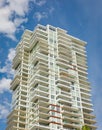 Detail of modern high-rise building. High rises in Kelowna downtown on a sunny summer day Royalty Free Stock Photo