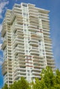 Detail of modern high-rise building. High rises in Kelowna downtown on a sunny summer day Royalty Free Stock Photo