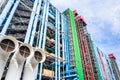 Detail of the Modern high-tech architecture of the Centre Georges Pompidou