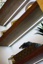 Detail of modern living room with wood decorations Royalty Free Stock Photo