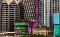 Detail of Modern Office building in downtown Bangkok. Modern architecture building background Royalty Free Stock Photo