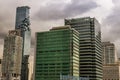 Detail of Modern Office building in downtown Bangkok. Modern architecture building background Royalty Free Stock Photo