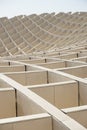 Detail of a modern roof of a contemporary building in Sevilla Spain made of wooden and iron boards as a symbol of futuristic arc Royalty Free Stock Photo