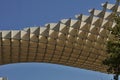 Detail of a modern roof of a contemporary building in Sevilla Spain made of wooden and iron boards as a symbol of futuristic arc Royalty Free Stock Photo