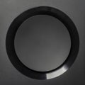 Detail modern subwoofer, closeup, audio speaker. Circle membrane sound speaker on black background Royalty Free Stock Photo