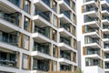 Detail of a modern white apartment building Royalty Free Stock Photo