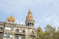 Detail of a modernist building near Catalonia Square in Barcelona, Spain